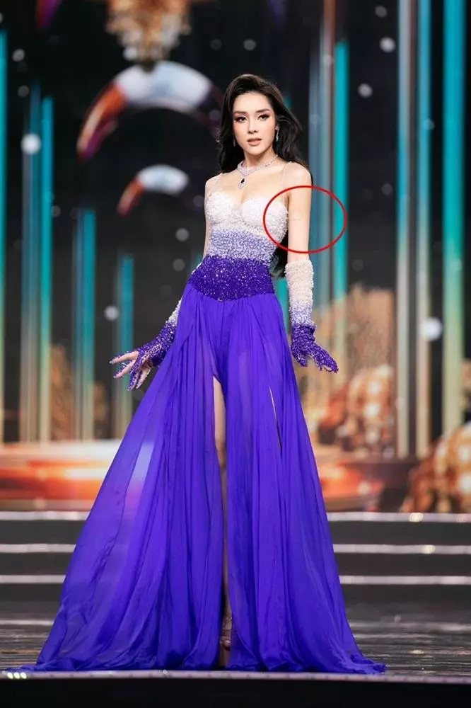 Hồng Hạnh đã khéo léo che hình xăm nhưng không ai phát hiện tại chung kết Miss Grand Vietnam 2023,