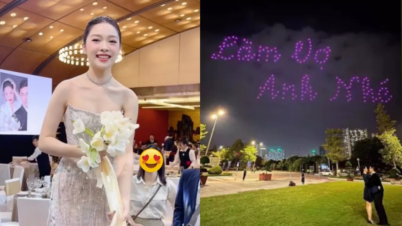 Cô dâu xinh đẹp Hạnh Quyên chính là cô gái từng được cầu hôn bằng 200 flycam 'gây bão' trên MXH