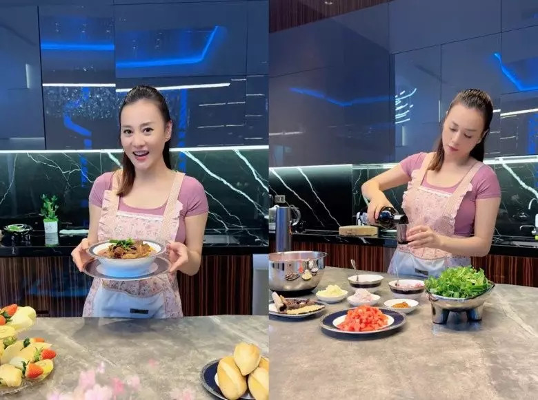 Phương Oanh cho biết, nấu ăn cho người thân là một trong những niềm hạnh phúc của cô