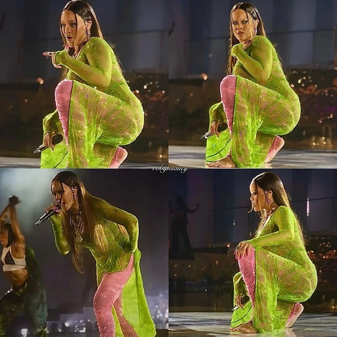Rihanna diện chiếc váy xanh lá đính hạt rực rỡ hát tại đám cưới con trai tỷ phú Ấn Độ