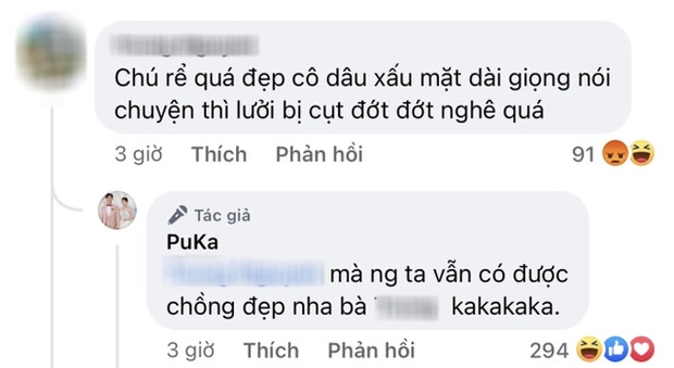 Puka đáp trả netizen khi bị chê ngoại hình “lép vế” với ông xã Gin Tuấn Kiệt