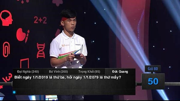 Câu hỏi hóc búa Olympia: “Biết ngày 1/1/2019 là thứ ba, hỏi ngày 1/1/2079 là thứ mấy?” - ảnh 1