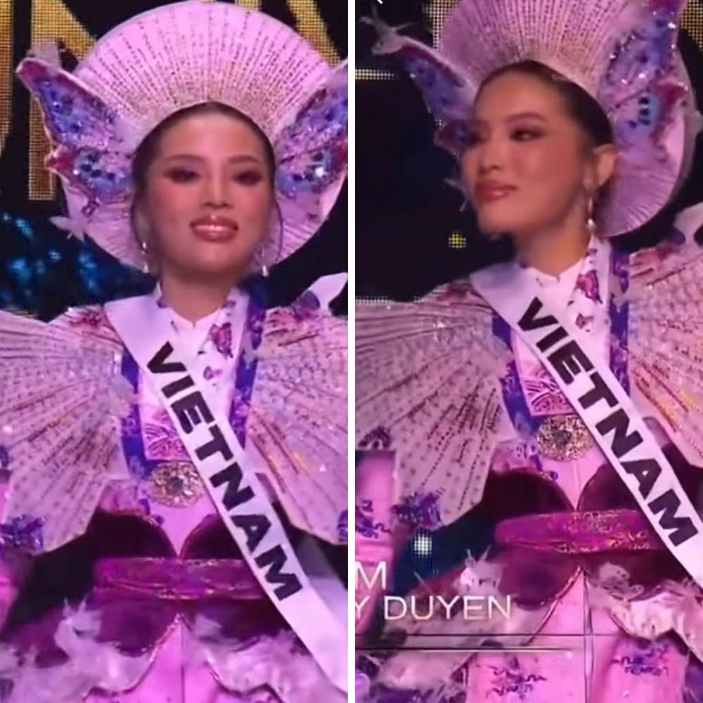 Kỳ Duyên trong phần thi National Costume trên sân khấu bán kết Miss Universe 2024