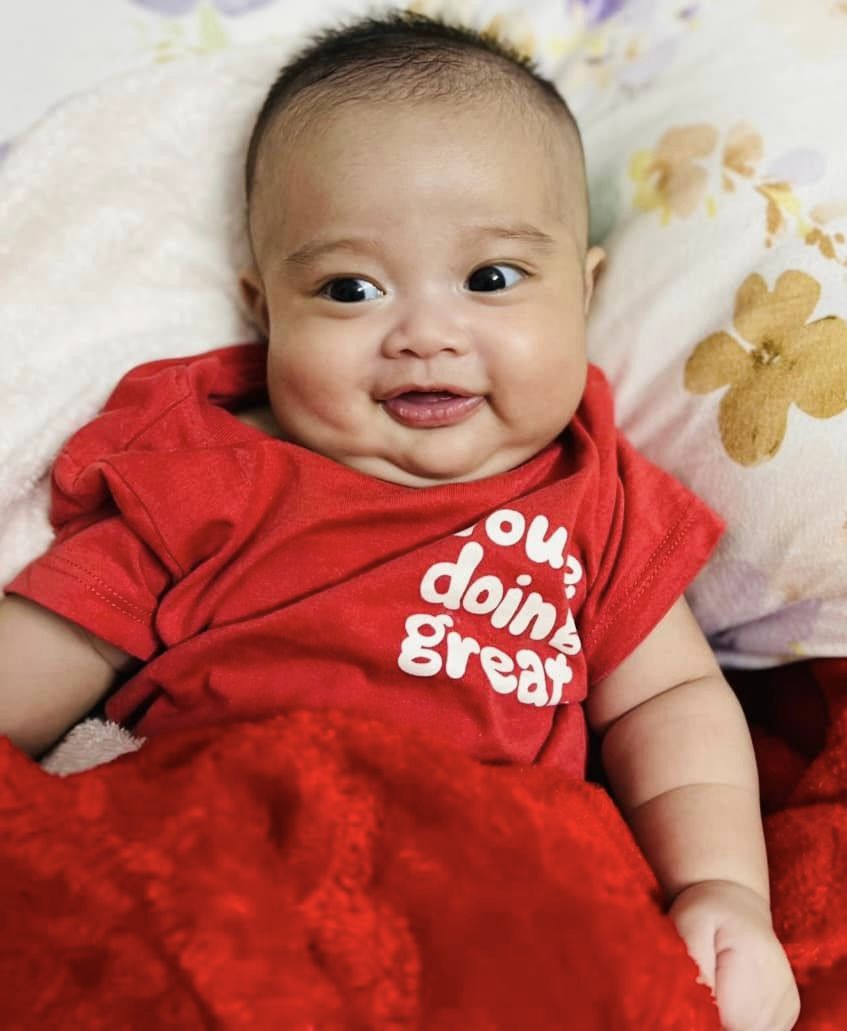 Con trai Dương Lâm tên thật là Dĩ Kha, bé vừa tròn 2 tháng tuổi.