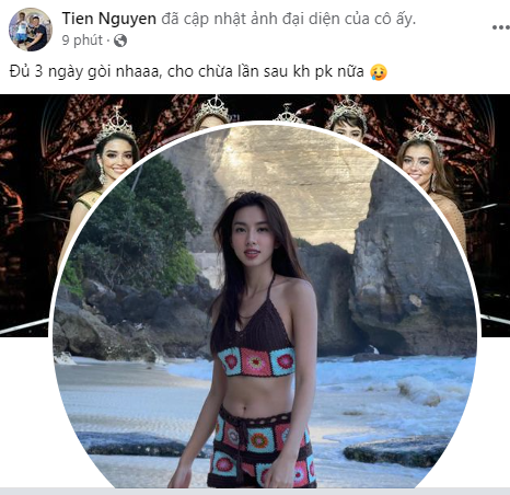 Thùy Tiên đổi hình chính chủ sau 3 ngày treo ảnh Quang Linh Vlog làm avatar vì thua kèo. 