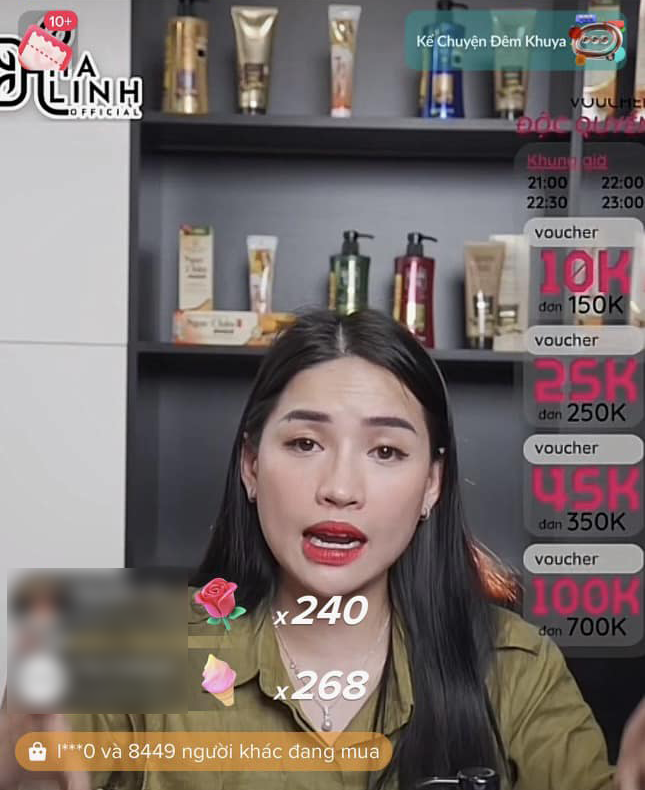 Võ Hà Linh chuyển sang mảng livestream bán hàng liên tục lập kỉ lục.