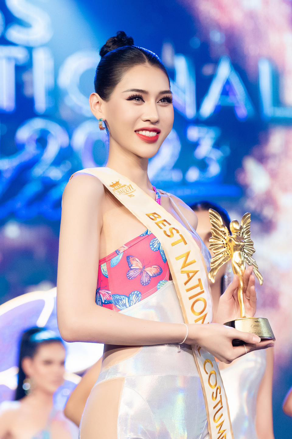 Nguyễn Hà Dịu Thảo giành 3 giải phụ tại chung kết MIQ 2023 tổ chức tại Thái Lan tối qua. Ảnh: FBNV