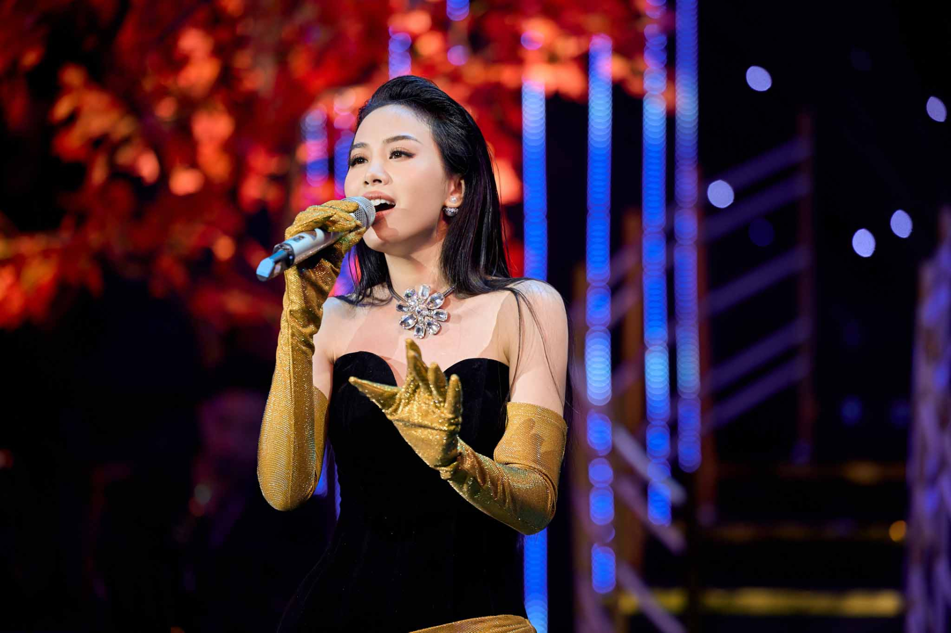 Trong minishow, Dương Huệ thể hiện hai sáng tác khác của Mạnh Quỳnh là “Đời con gái” và “Giữ mãi một tình yêu” (song ca cùng Trường Sang).