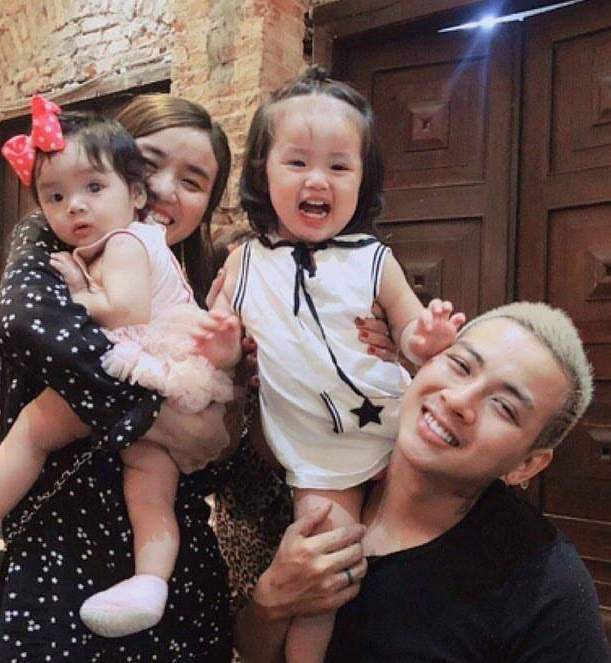 Hoài Lâm và Cindy Lư kết thúc tình yêu sau 9 năm bên nhau, cả 2 có 2 cô con gái nhỏ. Ảnh: FBNV