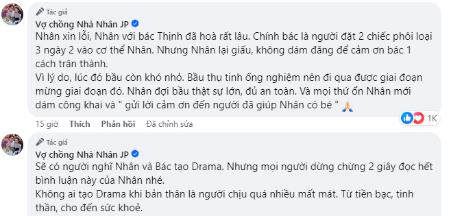 Bà Nhân Vlog khẳng định không tạo drama với bác Thịnh.