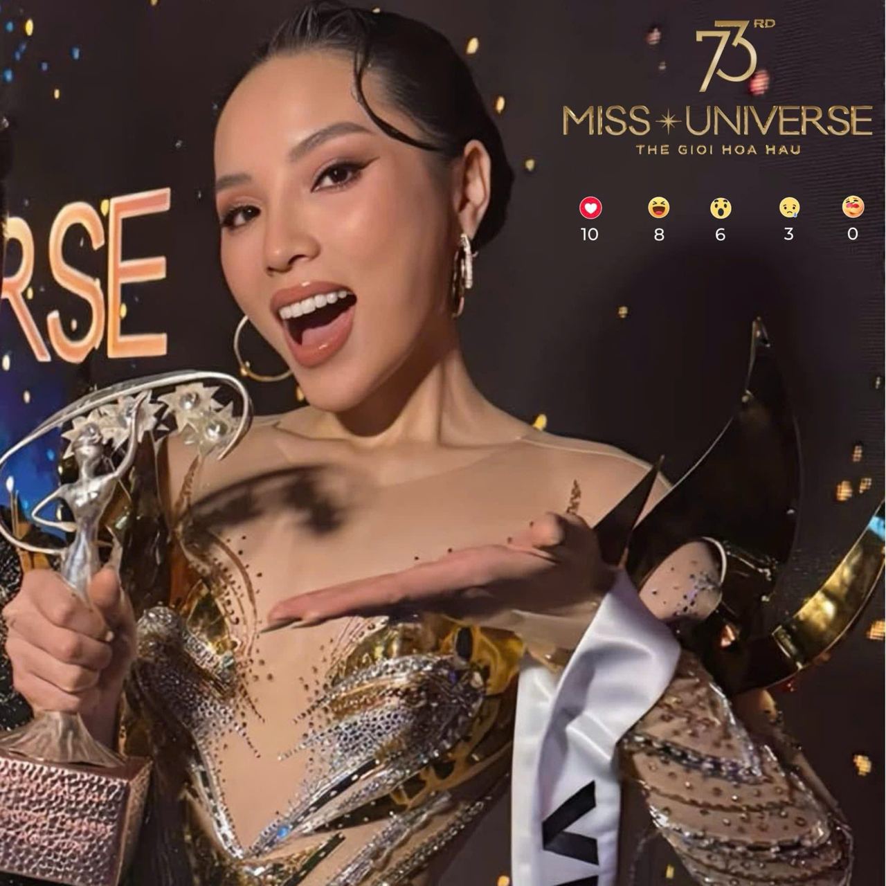 Vượt mặt Thái Lan, Dược sĩ Tiến và Hương Giang đưa Miss Universe Vietnam lên top 1 thế giới! - ảnh 1