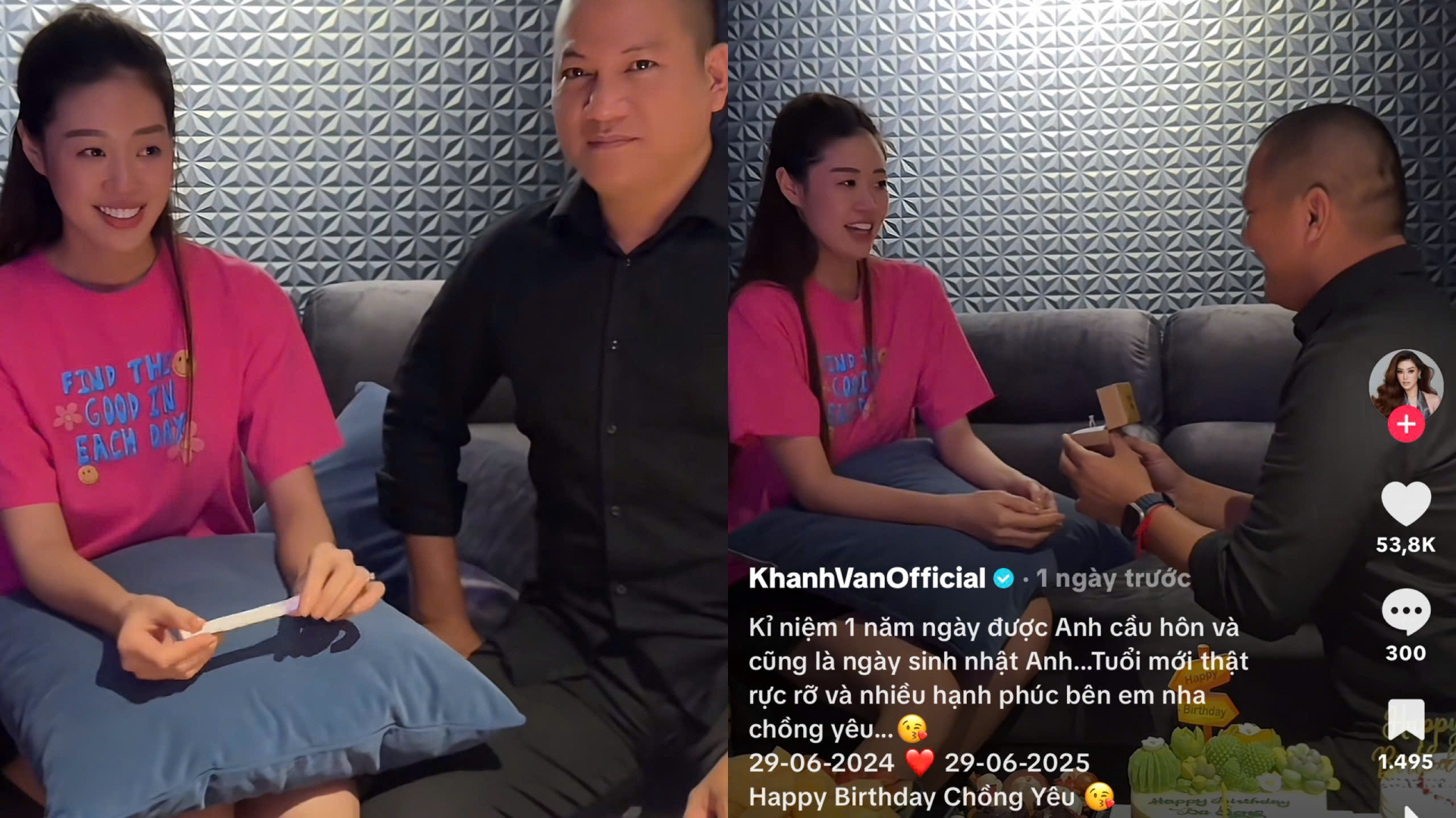 Khánh Vân kỷ niệm 1 năm được cầu hôn, tiết lộ khoảnh khắc hài hước “troll” chồng bằng que thử thai - ảnh 2