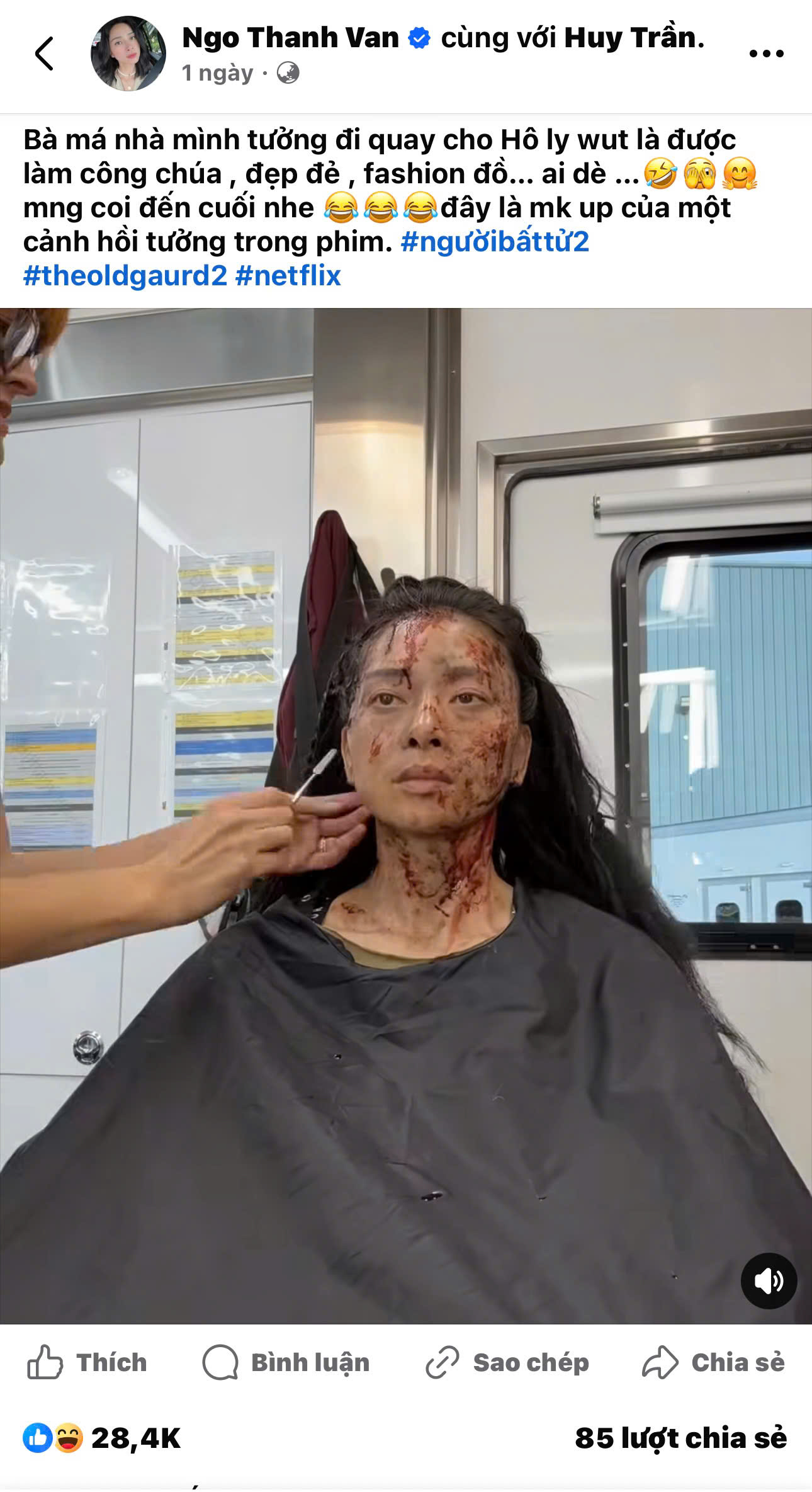 Ngô Thanh Vân gây chú ý với tạo hình “đẫm máu” trong phim Hollywood, khiến mẹ hiểu lầm đóng phim kinh dị - ảnh 2