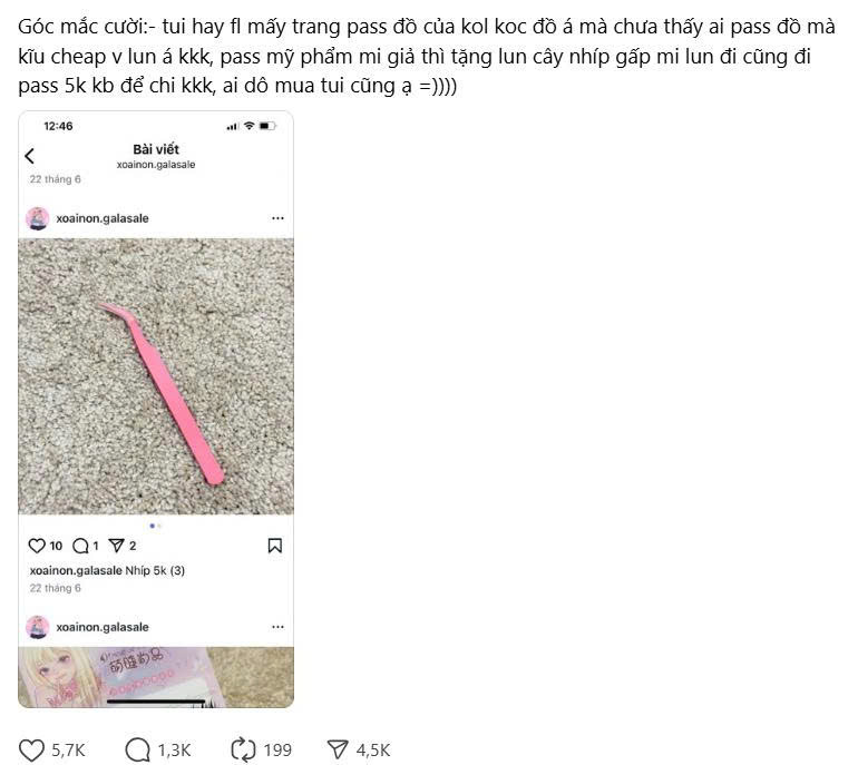 Drama 'Thanh lý đồ' của Xoài Non: Nhíp 5k và đồ dùng khách sạn miễn phí gây tranh cãi cộng đồng mạng - ảnh 1