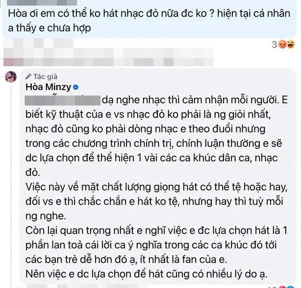 Hòa Minzy lên tiếng khi bị góp ý “chưa hợp” với nhạc đỏ - ảnh 3