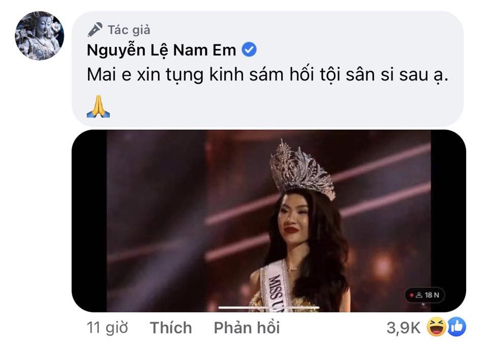 Chị gái không lọt Top 5, Nam Em đăng bài chê Miss Universe Vietnam và có hành động khó hiểu với Tân Hoa hậu - ảnh 4