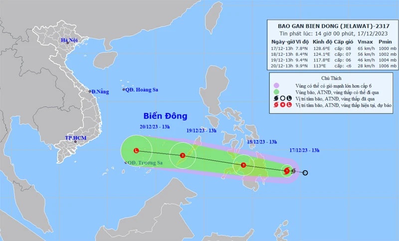 Xuất hiện bão Jelawat giật cấp 10 gần biển Đông, công điện khẩn được ban hành để ứng phó - ảnh 1