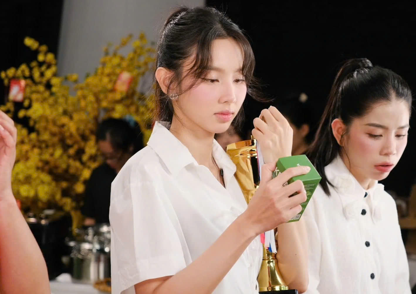 Hình ảnh của Thùy Tiên được đăng tải trên trang chủ của thương hiệu kẹo rau củ. (Ảnh: K.V)