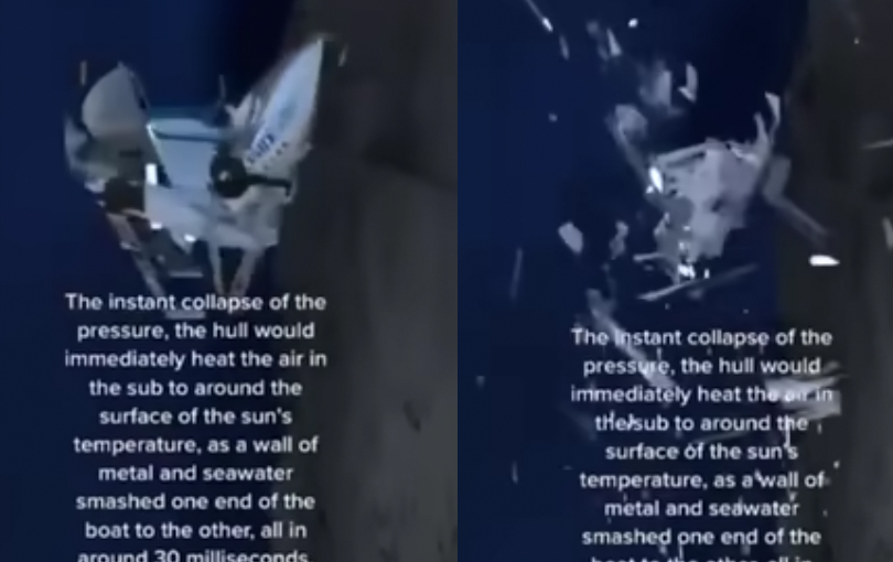 Video tái hiện cảnh tàu lặn Titan nổ tung trong tíc tắc, 5 hành khách đã xảy ra chuyện gì? - ảnh 3