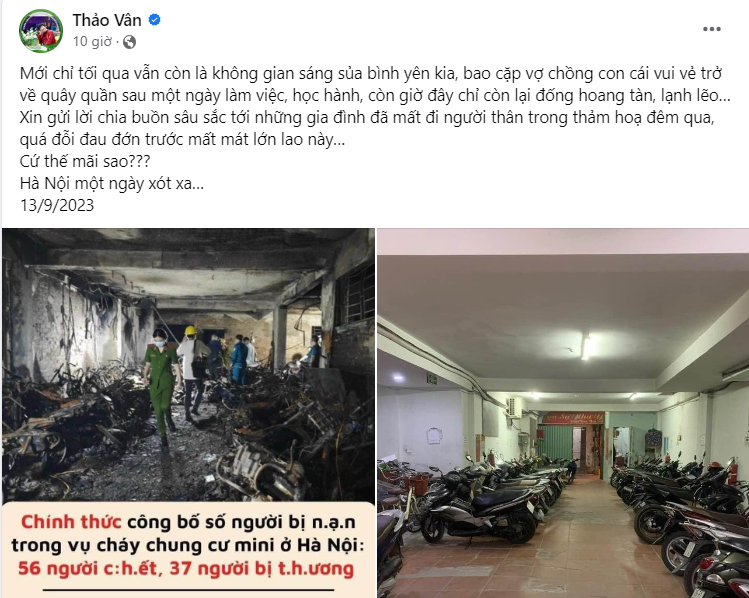 Nghệ sĩ Việt không nén nổi đau thương, hoãn phát sóng chương trình để chia buồn với nạn nhân vụ cháy chung cư mini - ảnh 2