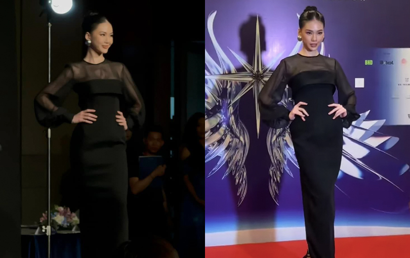 Thí sinh Miss Universe Vietnam 2023 mặc váy đen để tưởng niệm nạn nhân vụ cháy chung cư mini ở Hà Nội - ảnh 2