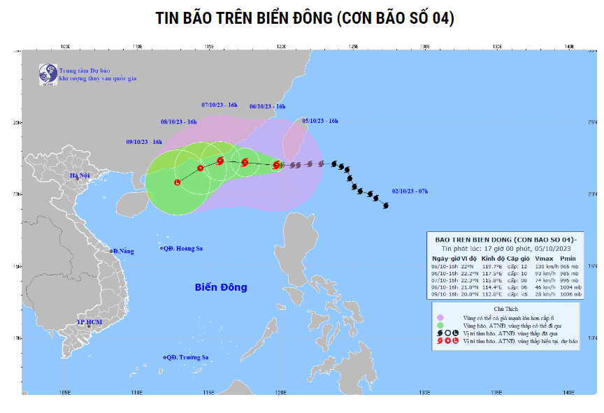 Bão Koinu chính thức đi vào biển Đông trở thành cơn bão số 4 của Việt Nam, cảnh báo vùng ảnh hưởng - ảnh 1