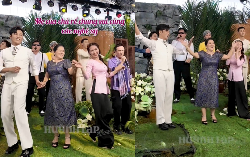 Phản ứng của mẹ Gin Tuấn Kiệt khi 'con gái nuôi' Hòa Minzy nhảy tưng bừng tại đám cưới ở Đồng Tháp - ảnh 1