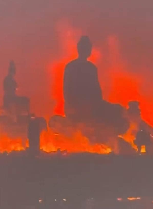 Hoả hoạn lớn tại chùa Phật Quang (Hà Nam), tượng Phật bốc cháy ngùn ngụt, nguyên nhân vì sao? - ảnh 3