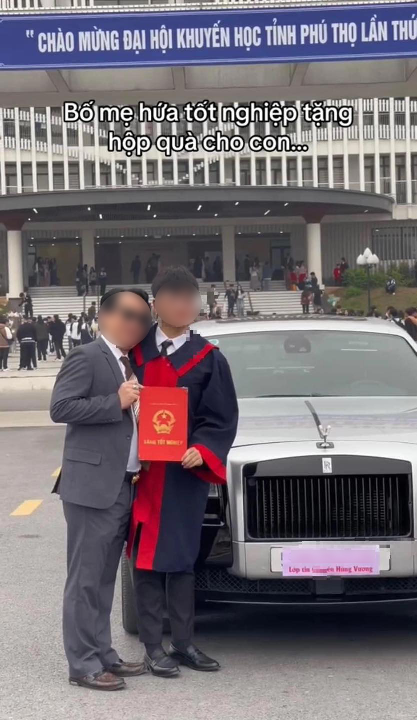 Sự thật bất ngờ câu chuyện nam sinh cấp 3 ở Phú Thọ được tặng xe Rolls Royce tại lễ tốt nghiệp - ảnh 1