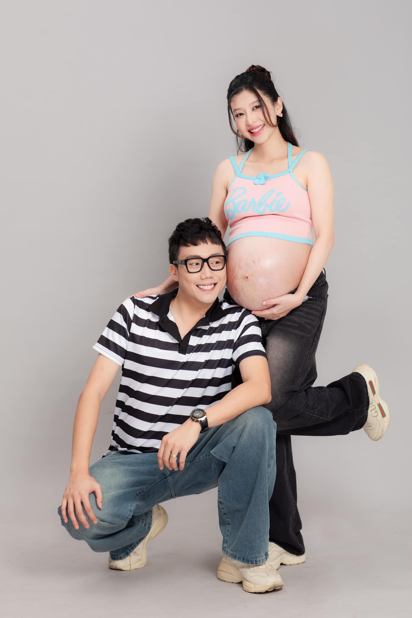 Cặp đôi Gino Tống và Kim Chi đón con sinh đôi 1 trai 1 gái, trên giường đẻ vẫn tranh thủ bán hàng - ảnh 3