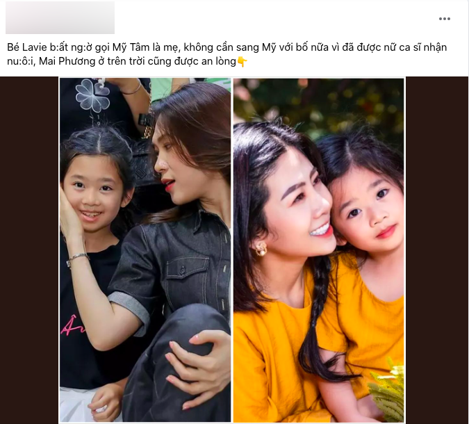 Rộ tin ca sĩ Mỹ Tâm nhận nuôi con gái cố diễn viên Mai Phương, bé Lavie không cần sang Mỹ? - ảnh 1