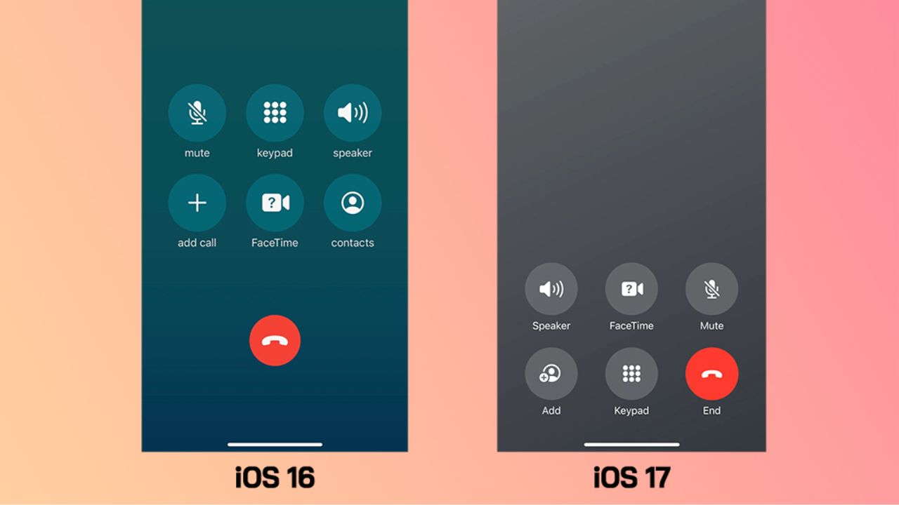 Bản thử nghiệm của iOS 17 sẽ thay đổi nút 'End Call' trong giao diện cuộc gọi.