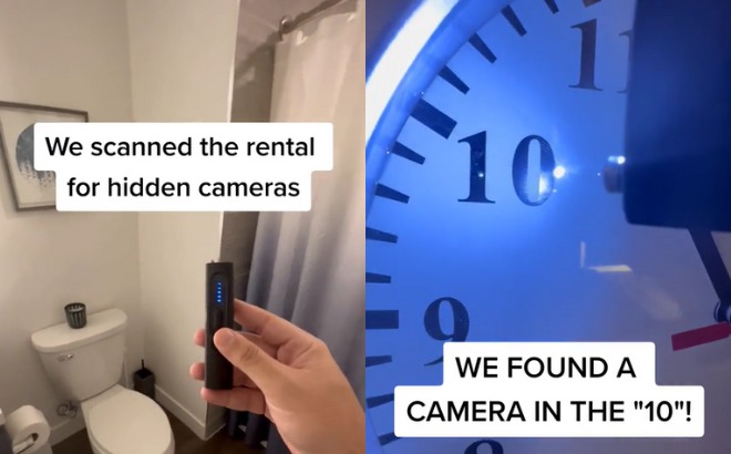 Camera ẩn được tìm thấy dưới con số 10 trong một chiếc đồng hồ treo tường