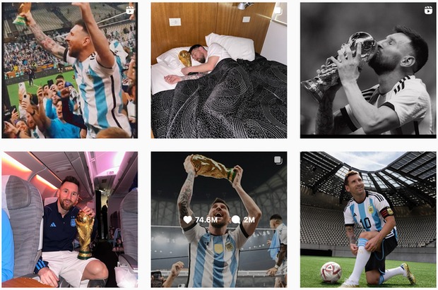 Cầu thủ người Argentina sở hữu bức ảnh nhiều lượt thích nhất lịch sử Instagram vào cuối năm 2022