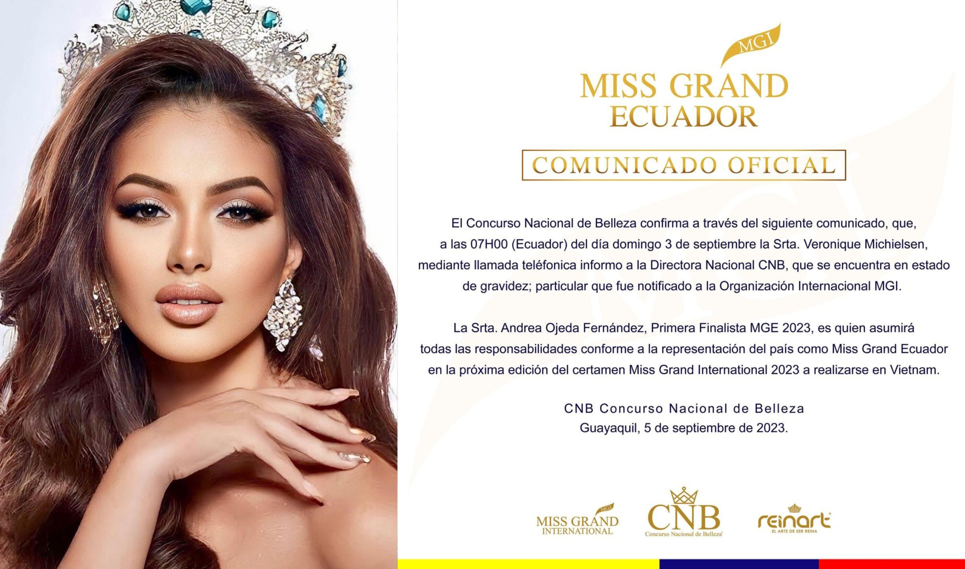 Thông báo chính thức từ Miss Grand Ecuador