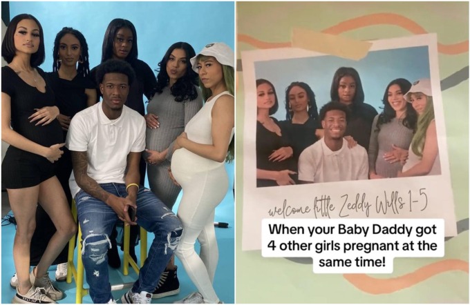 Chàng nhạc sĩ Zeddy Will bên cạnh 5 người bạn gái đang mang thai con của mình