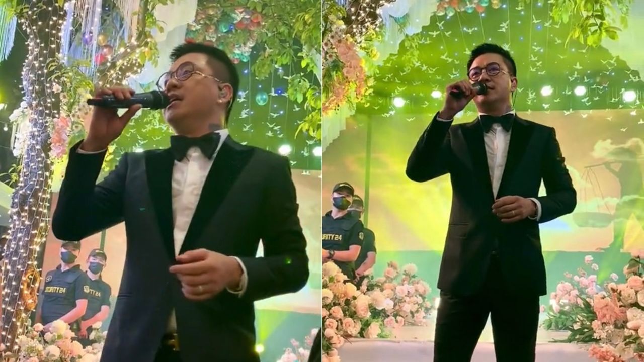 Tuấn Hưng trình diễn ca khúc Mẹ yêu tại một đám cưới ở Thanh Hóa