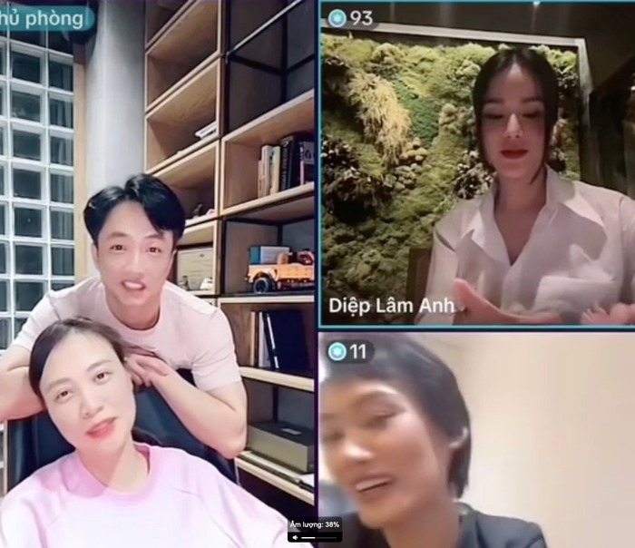 Diệp Lâm Anh góp mặt trong livestream của vợ chồng Cường Đô La và stylist Pông Chuẩn