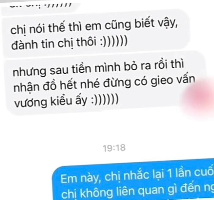 Đoạn tin nhắn giữa cô gái và người yêu của anh shipper