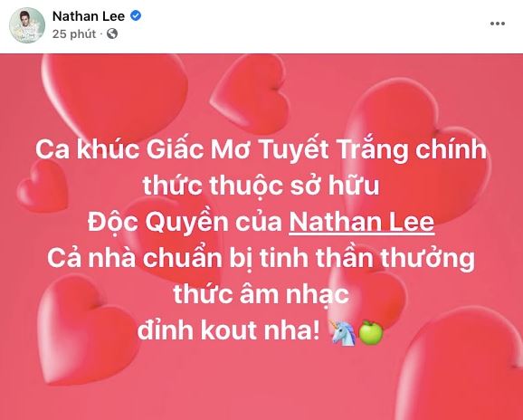 Tháng 9/2021, Nathan Lee từng tuyên bố sở hữu bản quyền 'Giấc mơ tuyết trắng' khiến dân mạng ngỡ ngàng
