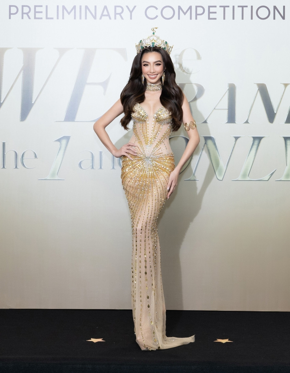 Màn hô tên của Thùy Tiên tại Miss Grand International 2021 từng gây ấn tượng mạnh