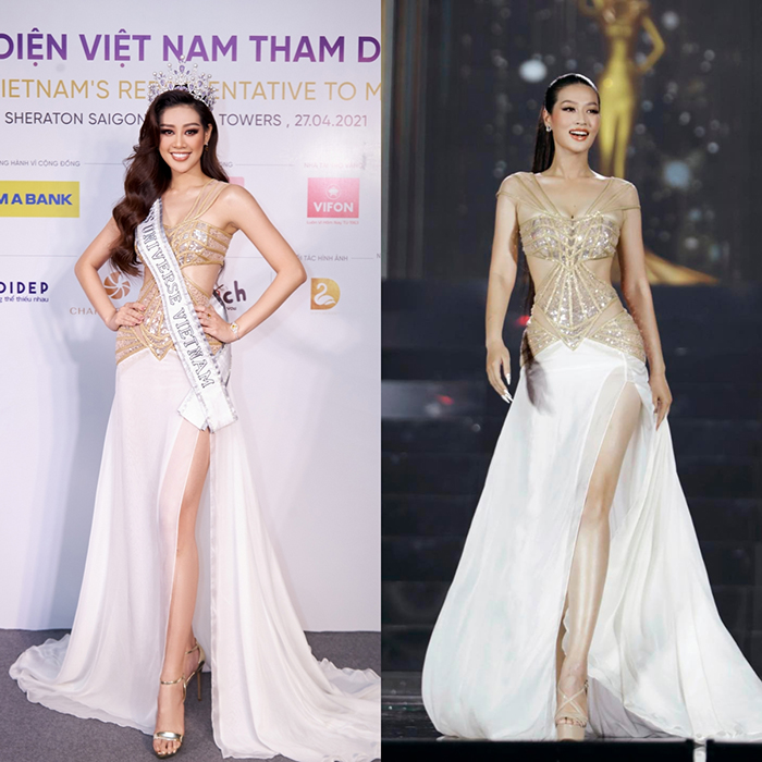 Thiên Ân từng diện chiếc đầm mà Khánh Vân từng mặc trong đêm chung kết Miss Grand Vietnam 2022
