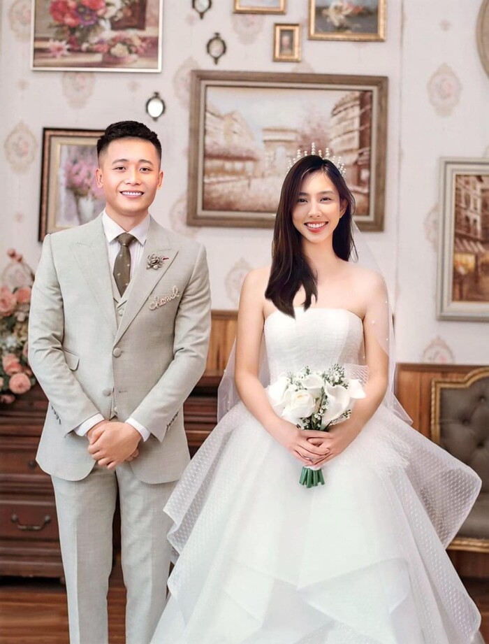 Ảnh cưới giữa Quang Linh và Thùy Tiên do fan 'đẩy thuyền' photoshop