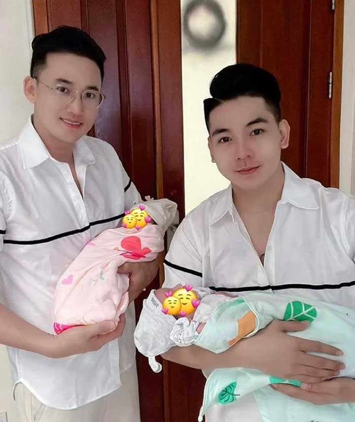 Hà Trí Quang và Thanh Đoàn chào đón đôi song sinh đầu lòng