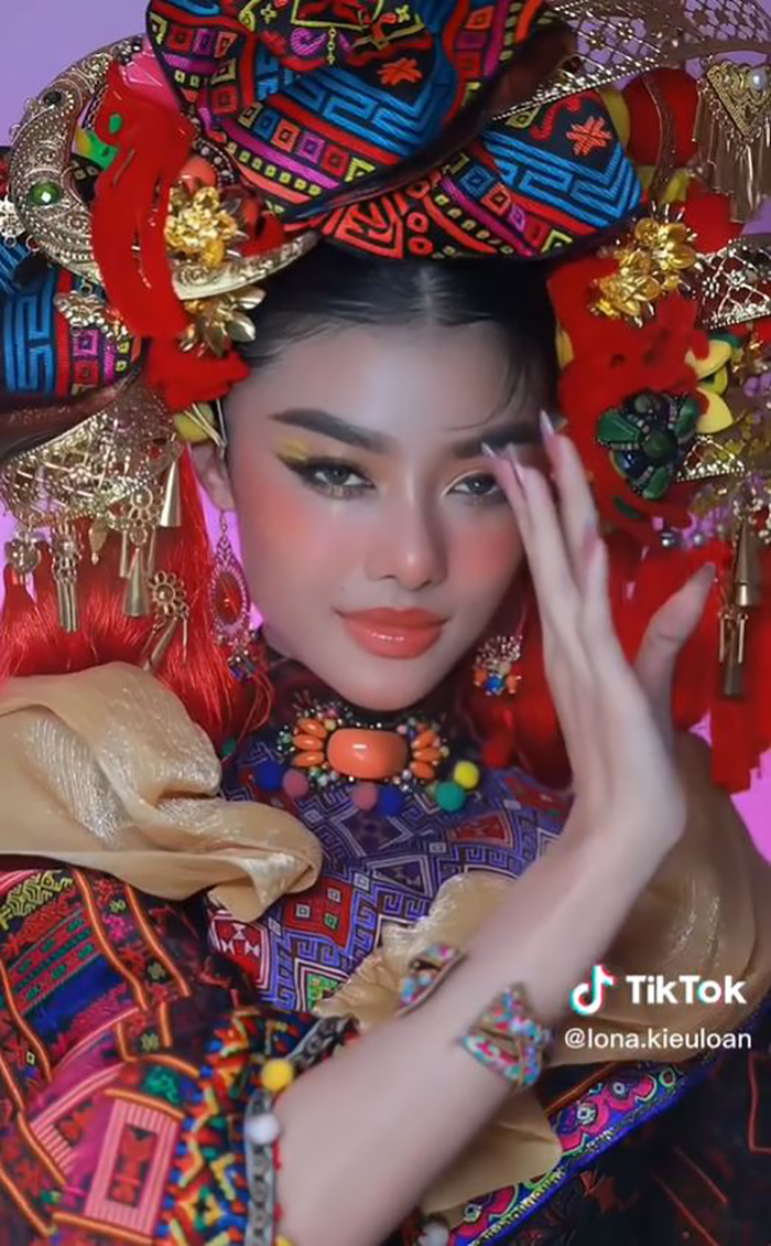 Dù make-up cũng khó nhận ra khuôn mặt của Lona Kiều Loan