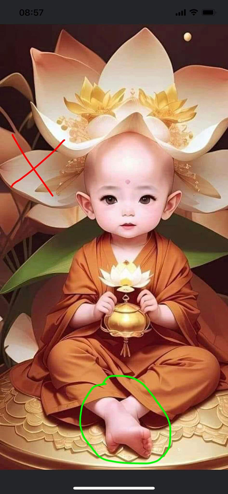 Chuyên gia chỉ ra những bức ảnh không tuân thủ theo quy tắc tướng tốt của Phật Bồ Tát và nên được xóa ngay vì dễ gây hiểu lầm