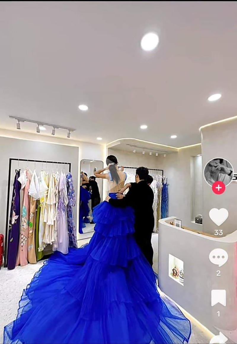 Hình ảnh chiếc váy vừa dài, vừa hoành tráng mà Bảo Ngọc dự kiến mặc trong đêm chung kết Miss World Vietnam 2023