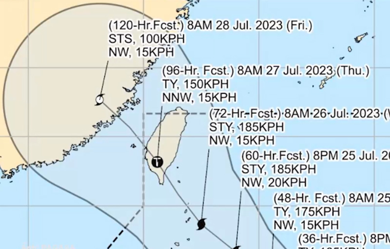 Dự kiến bão sẽ đổ bộ vào Đài Loan và ảnh hưởng đến những khu vực xung quanh