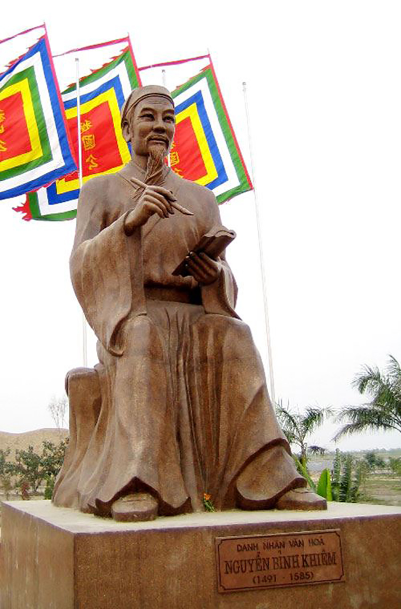 Tượng của Nguyễn Bỉnh Khiêm được phục dựng