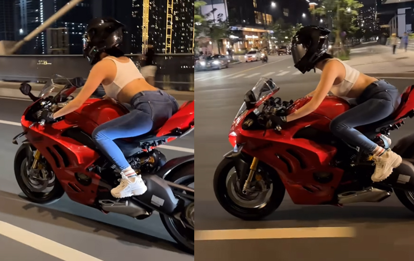 Người đẹp gốc Trà Vinh có thú vui điều khiển xe moto phân khối lớn